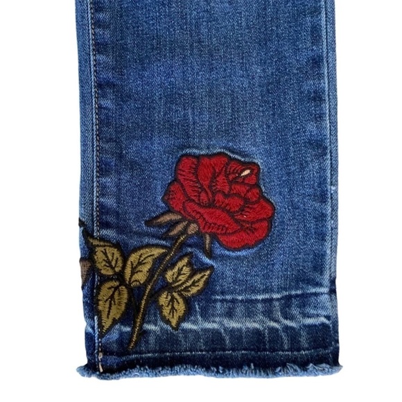 Flying Monkey Skinny Jeans Embroidered Roses 24 🌹 - Picture 8 of 12